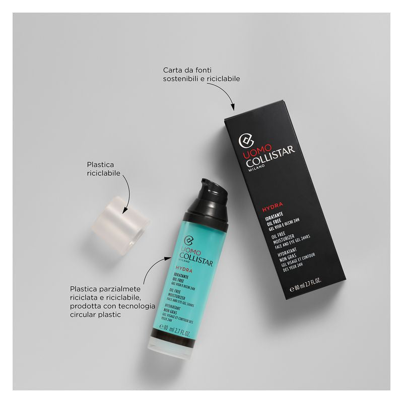 Collistar Uomo Hydra Idratante Oil Free Gel Viso E Occhi 24H