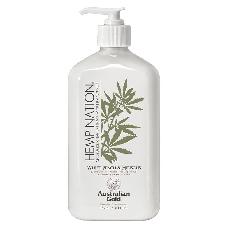 Australian Gold HEMP NATION MOISTURIZING TAN EXTENDER WHITE PEACH & HIBISCUS