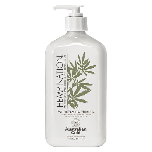 Australian Gold HEMP NATION MOISTURIZING TAN EXTENDER WHITE PEACH & HIBISCUS