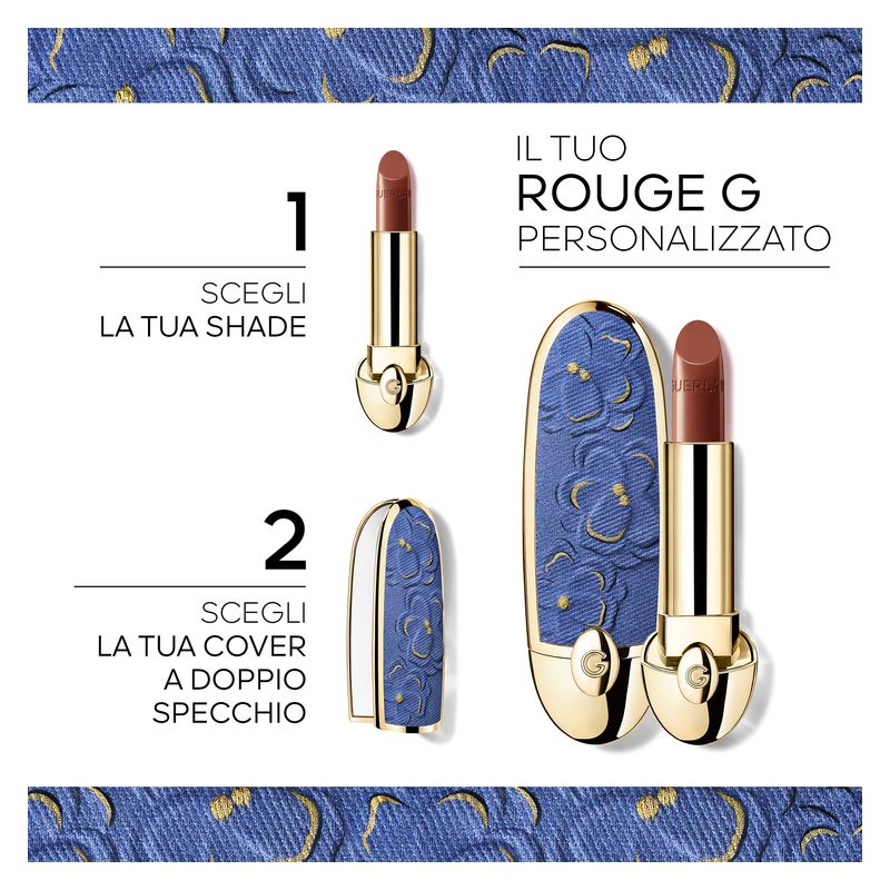 Guerlain Rouge G De Guerlain La Cover Con Doppio Specchio - COLLEZIONE BLOOMING DENIM