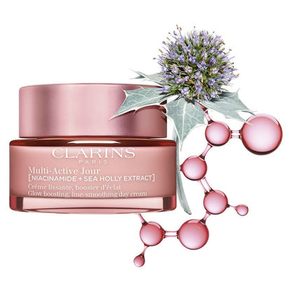 Clarins MULTI-ACTIVE JOUR CRÈME LISSANTE, BOOSTER D'ÉCLAT - Multi-Active Crema Giorno per Tutti i Tipi di Pelle