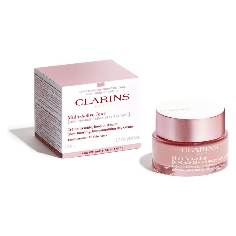 Clarins MULTI-ACTIVE JOUR CRÈME LISSANTE, BOOSTER D'ÉCLAT - Multi-Active Crema Giorno per Tutti i Tipi di Pelle