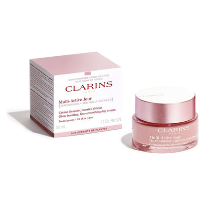 Clarins MULTI-ACTIVE JOUR CRÈME LISSANTE, BOOSTER D'ÉCLAT - Multi-Active Crema Giorno per Tutti i Tipi di Pelle